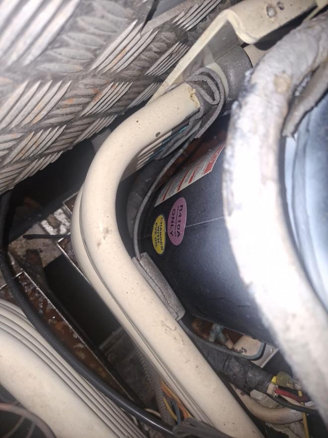 Close-up of affected refrigerant circuit
