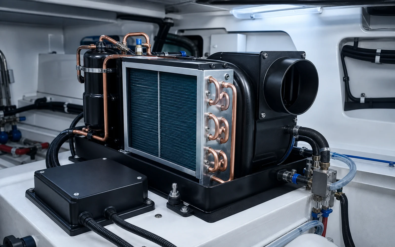Self-contained, fan-coil and air-handler units marine HVAC equipment example